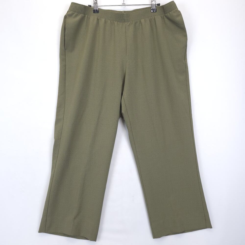 Allison Daley‎ Women Pull On Causal Dress Pants Elastic Waist Women 18W Olive